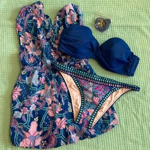 Victorias Secret Swim Bikini With Matching Romper Cover up 34C Small